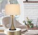 Cal® Lighting & Accessories Camargo Glass/Antique Brass Table Lamp-1