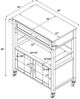 Linon Cameron White Kitchen Cart with Granite Top-2
