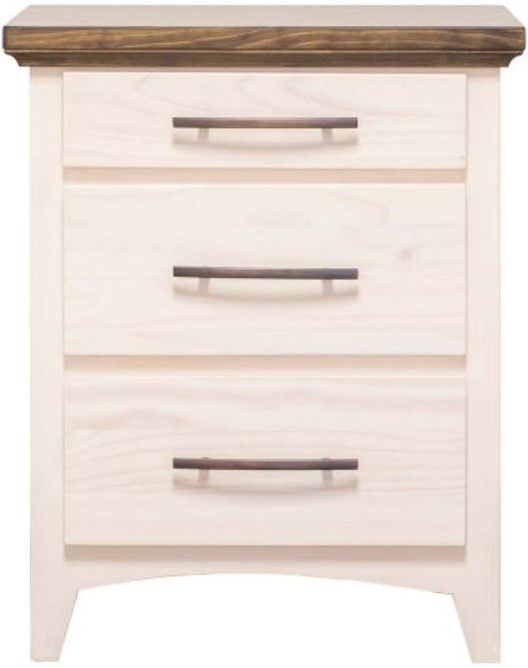 Mako Wood Furniture Sophia Beige/Brown Nightstand-0