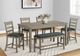 Monarch Specialties Inc. Antique Grey 72" Rectangular Counter Height Dining Table-1