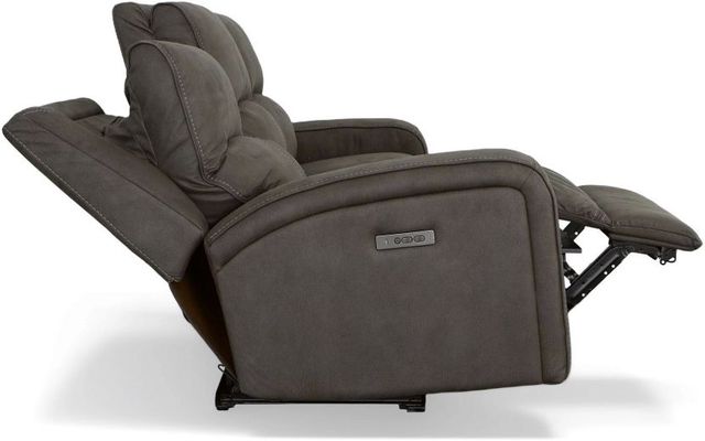 Flexsteel® Nirvana Grey Power Reclining Sofa with Power Headrests-4
