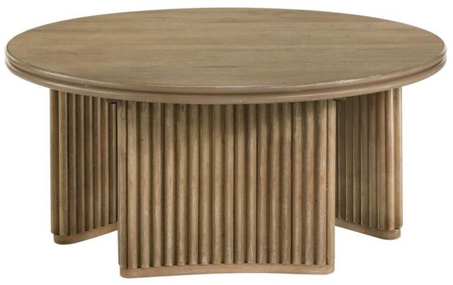 Coaster® Adina Distressed Light Brown Round Coffee Table-2