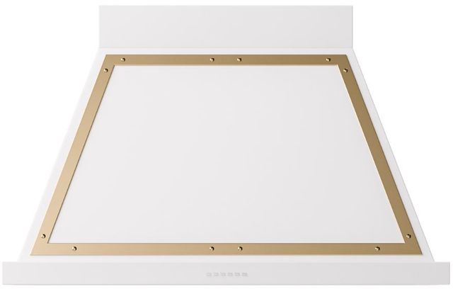 Ilve® Nostalgie II Noblesse 40" White Wall Mounted Range Hood with Brass Trim-0