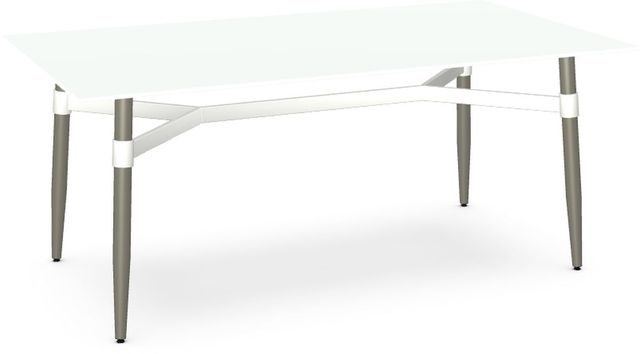 Amisco Customizable Link 72" White Glass Rectangular Table-0