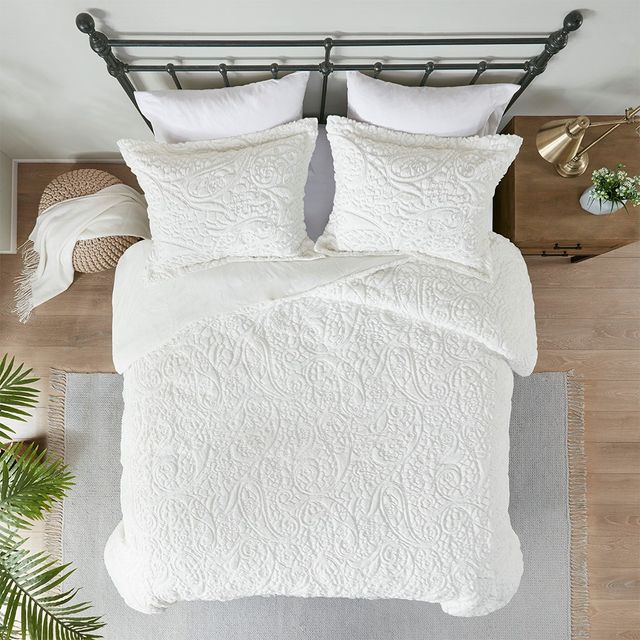 Olliix by Madison Park Norfolk Ivory Twin/Twin XL Ultra Plush Comforter Mini Set-3