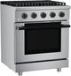 Hauslane HausPro Range 30" Stainless Steel Pro-Style Gas Range with Matte Black Knobs-3