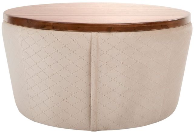 Decor-Rest® Furniture LTD Customizable 6415 Wooden Top Coffee Table with Fabric Base-1