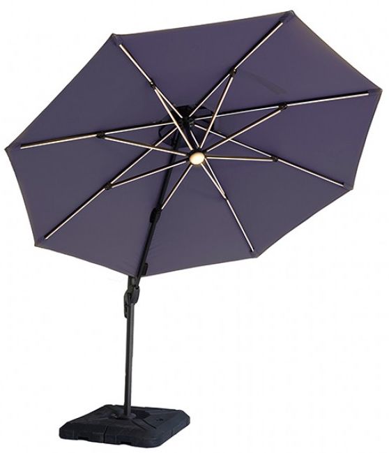 Furniture of America® Fera Blue Aluminum/Polyester Outdoor Umbrella with Large Base-0