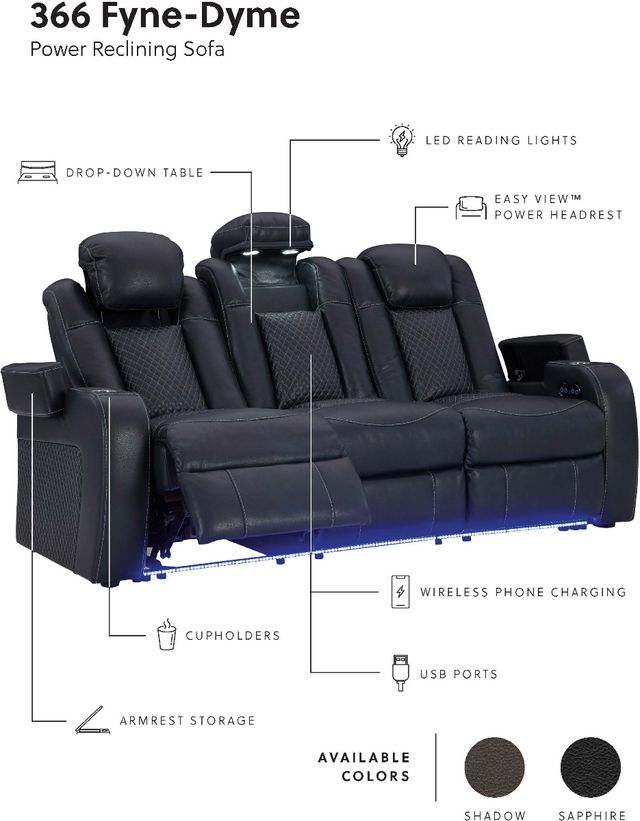 Signature Design by Ashley® Fyne-Dyme Shadow Power Recliner-6