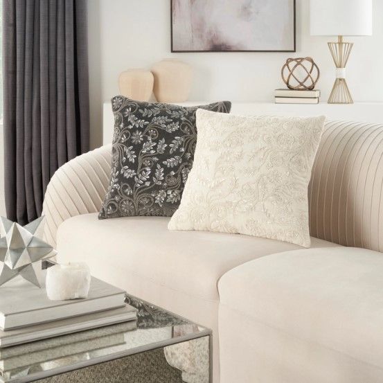Nourison Home™ Sofia Ivory 20" Throw Pillow-3