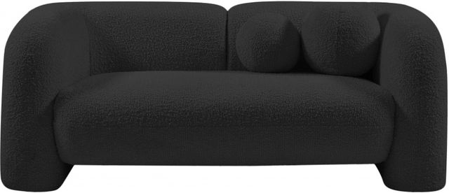 Meridian Furniture Emory Black Boucle Fabric Loveseat-1