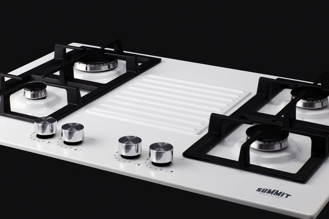 Summit® 30" White Gas Cooktop-2