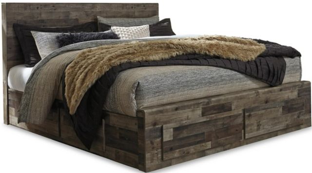 Benchcraft® Derekson 5-Piece Multi Gray King Storage Panel Bed Set-1