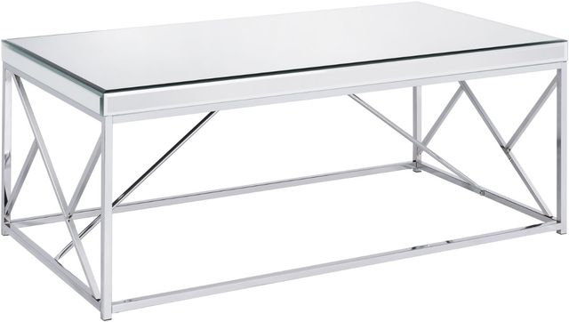 Steve Silver Co. Evelyn Glass Top Cocktail Table with Chrome Base-0