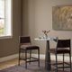 Four Hands Valeene Black Cast Aluminum/Monte Chocolate Counter Stool-1
