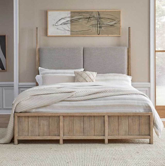 Liberty Furniture Proximity Place Barley/Barley Buff Queen Poster Bed-1