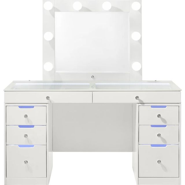 Crown Mark Luxo White Vanity Top and Base-0