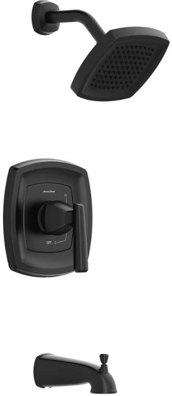 American Standard Edgemere® Matte Black Tub and Shower Trim Kit with Lever Handle-0