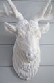 A & B Home Darby Aged White Deer Head Wall Accent-3