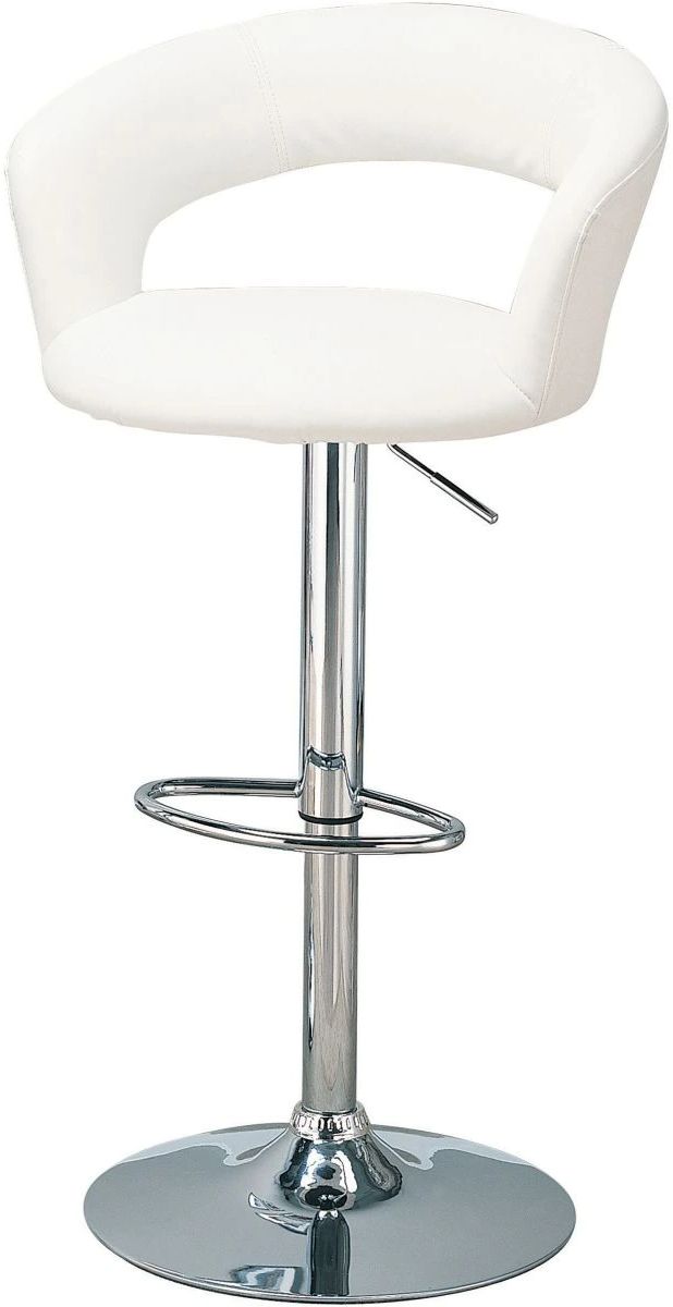 Coaster® Barraza White/Chrome Adjustable Bar Stool-1