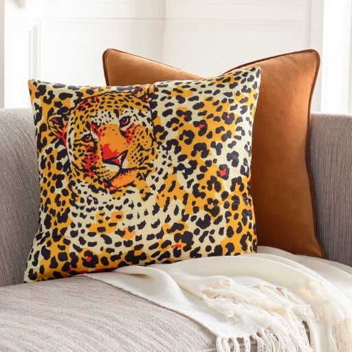 Surya Chloe Saffron 18"x18" Toss Pillow with Down Insert-3