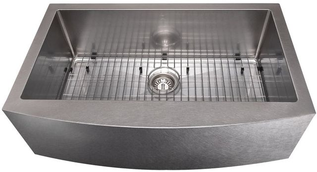 ZLINE Vail 33" Stainless Steel Farmhouse Apron Mount Single Bowl Kitchen Sink with Bottom Grid-2