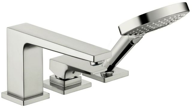Hansgrohe Metropol Brushed Nickel 3-Hole Roman Tub Set Trim with Lever Handle-0