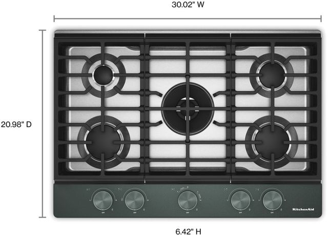 KitchenAid® 30" Juniper Gas Cooktop with 5 Burners and Integrated Wok Grate-5