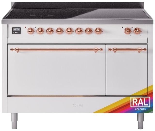 Ilve® Nostalgie II Series 48" Custom RAL Color Pro Style Induction Range with Cooper Trim-0
