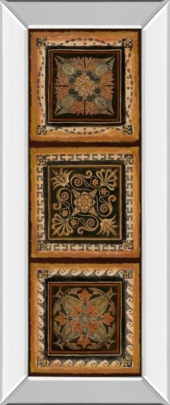 Classy Art Folk Art Panel II by Tava Studios Mirror Framed Wall Art-0