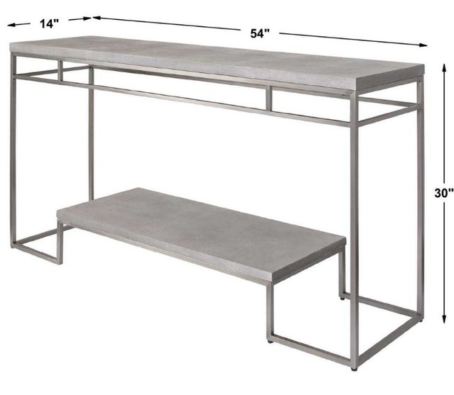 Uttermost® Clea Light Gray Wash Console Table with Brushed Nickel Base-2