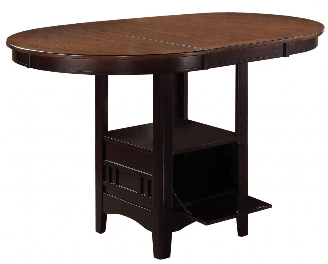 Coaster® Lavon Light Chestnut Counter Height Table with Espresso Base