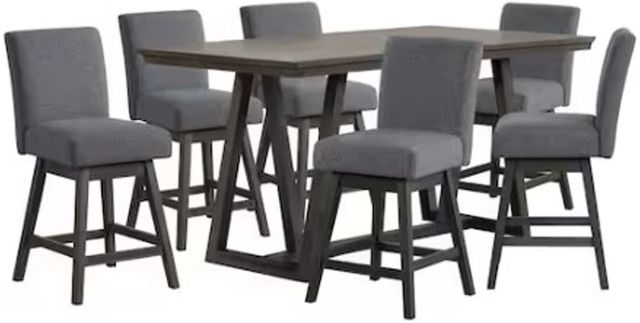 New Classic® Home Furnishings High Line 7-Piece Gray/Matte Brown Counter Set-0