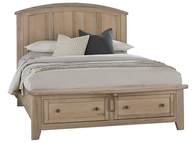 Vaughan-Bassett Woodbridge Shadow Gray Arched King Panel Storage Bed-0