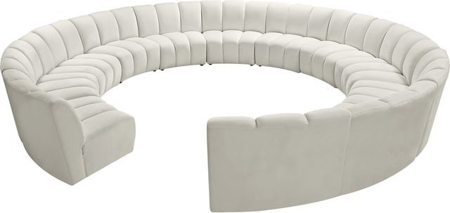 Meridian Furniture Infinity 12-Piece Cream Velvet Modular Sectional-1