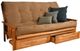 Kodiak Furniture Monterey Suede Peat/Butternut Queen Storage Futon with Mattress-0