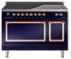 Ilve® Nostalgie II Noblesse 48'' Midnight Blue Pro Style Induction Range with Copper Trim-0