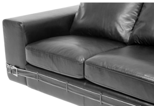 Michael Amini® Mia Bella Black/Stainless Steel Loveseat-3