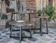 International Furniture Direct Choiba Brown Sofa Table with Black Iron Base-3