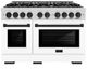 ZLINE Autograph Edition 48" Stainless Steel Pro Style Gas Range with White Matte Door and Matte Black Accents-0
