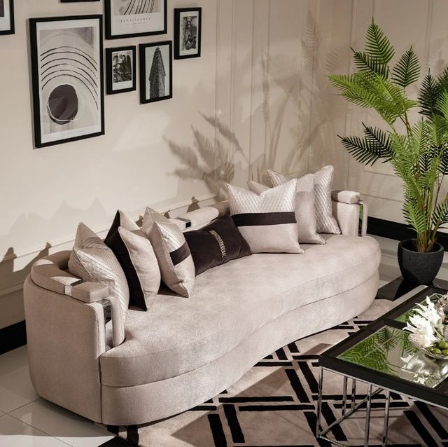 Michael Amini® Carmela Mansion Zinc/Silver Sofa-1