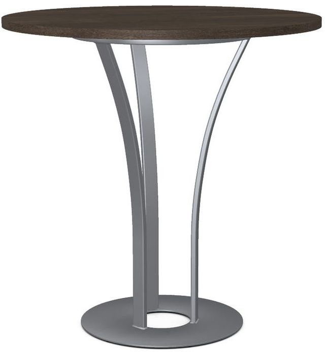 Amisco Customizable Dalia Birch Veneer Bar Table with Metal Turnip Base-0