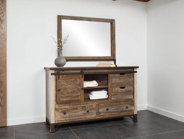 International Furniture Direct Antique Brown 6-Drawer Dresser-1