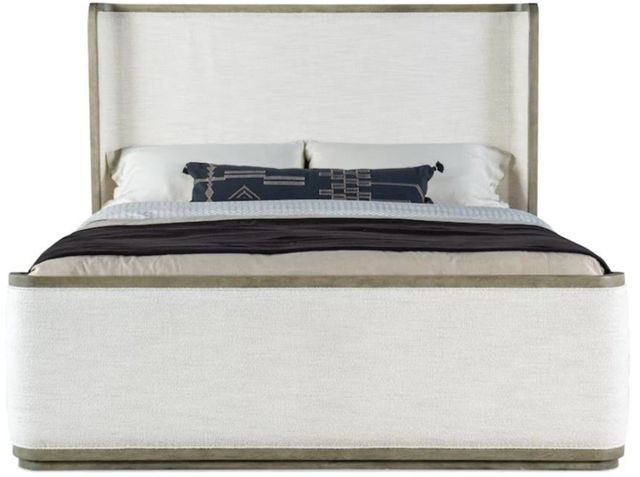 Hooker® Furniture Linville Falls Boones Merino Pearl/Mink Queen Upholstered Shelter Bed-2