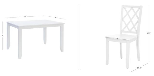 Powell® Maui 5-Piece White Dining Set-3