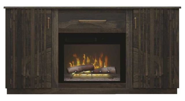 International Furniture Direct Dark Mezquite Stained Dark TV Stand-2