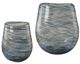 Uttermost® Aurora 2-Piece Blue/Gold Swirl Glass Vase Set-0