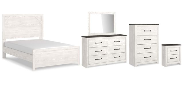 Signature Design by Ashley® Gerridan 5-Piece Gray/White Full Panel Bed Set-0