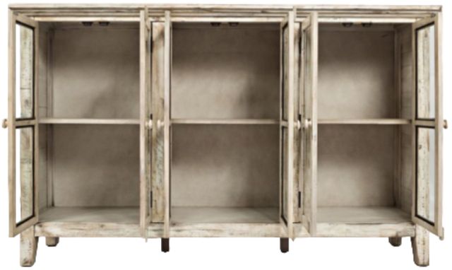Jofran Inc. Rustic Shores Scrimshaw Cream 6-Door Accent Cabinet-3
