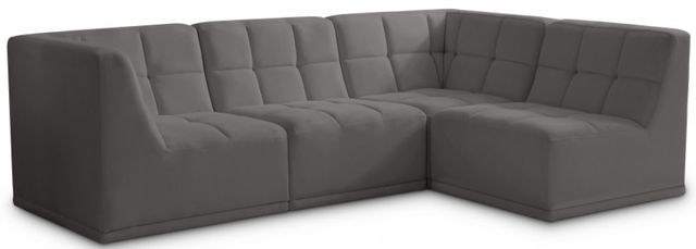 Meridian Furniture Relax 4-Piece Grey Modular Sectional Set-0